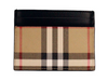 Burberry Sandon Black Canvas Check Printed Leather Slim Card Case Wallet