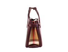 Burberry Banner Small Mahogany Red Leather Tote Crossbody Bag Purse